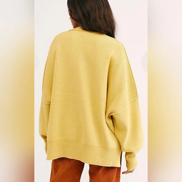 UPCYCLED!! Free People | 'Easy Street' Sweater In Limon w/  Embroidery, Size XS - Picture 3 of 11